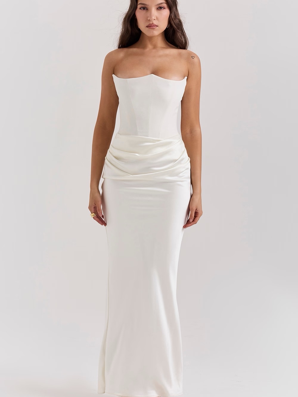 House of CB Ivory Strapless Corset Dress - Persephone